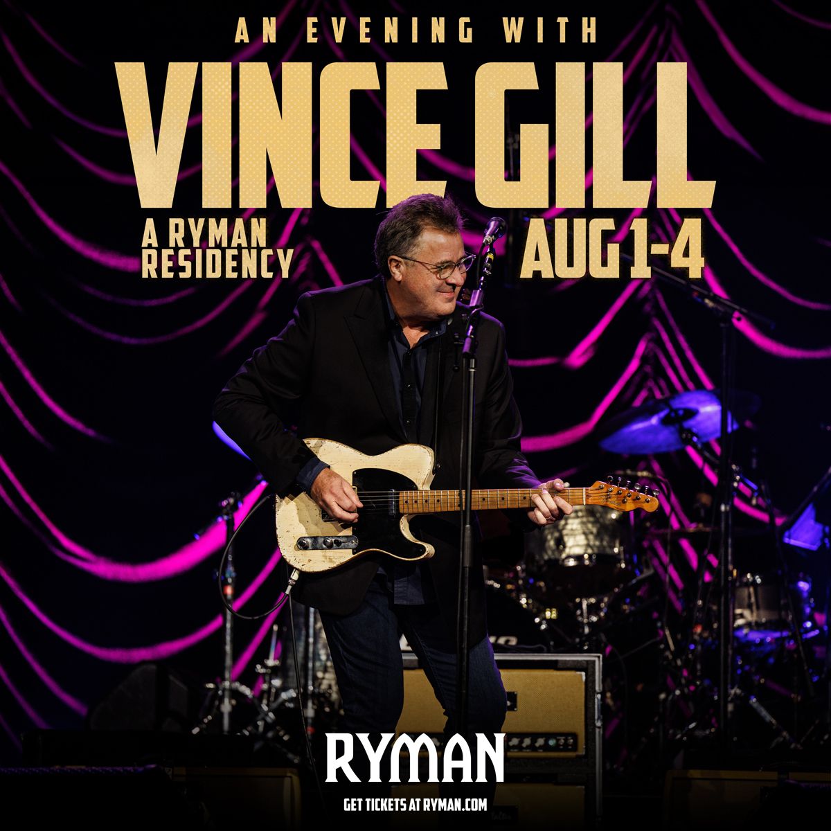 Vince Gill with Uncle Larry and Friends at the Ryman in Nashville – August 1 – 4 2024